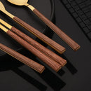 Axyaa 16-Piece Luxury Stainless Steel Tableware Set, Knife Fork Spoon Chopsticks