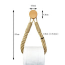 Axyaa Solid Wood Linen Rope Towel Rack - Stylish & Functional Bathroom Storage Solution
