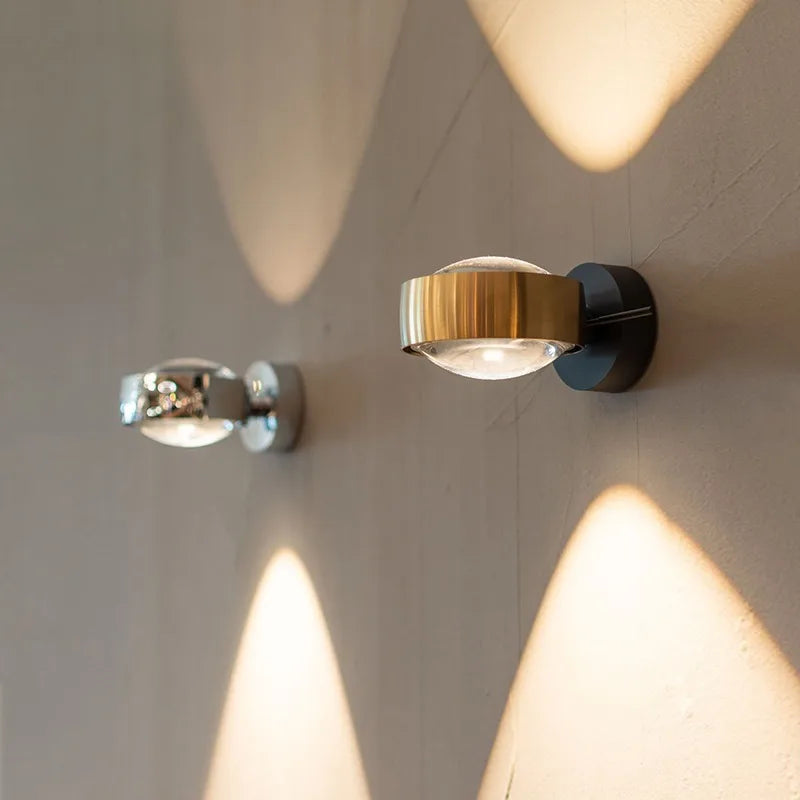 Axyaa Nordic LED Wall Lamp for Bedside Hallway Living Room - Round Design