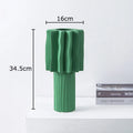 Axyaa Green Ceramic Vase: Irregular Wrinkle Design for Floral Arrangements