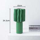Axyaa Green Ceramic Vase: Irregular Wrinkle Design for Floral Arrangements