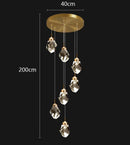 Axyaa Modern Crystal Chandelier, Stair Pendant Lamp, Living Room Pendant Lights