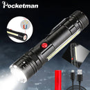 Axya's Magnetized LED Flashlight: Rechargeable, Waterproof, Portable Torch with Side Light