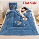 Axyaa Winter Pillow Quilt Dual-Purpose Thickened Foldable Blanket & Nap Mat
