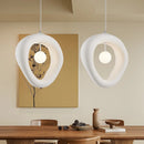 Axyaa White Wabi Sabi Chandelier, LED Nordic Pendant Lights for Dining Room