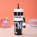 Axyaa 900ml Pink Plastic Water Bottle with Lid & Straw for Girls