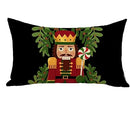 Axyaa Nutcracker Lumbar Pillow Cover: Winter Holiday Cartoon Home Decoration