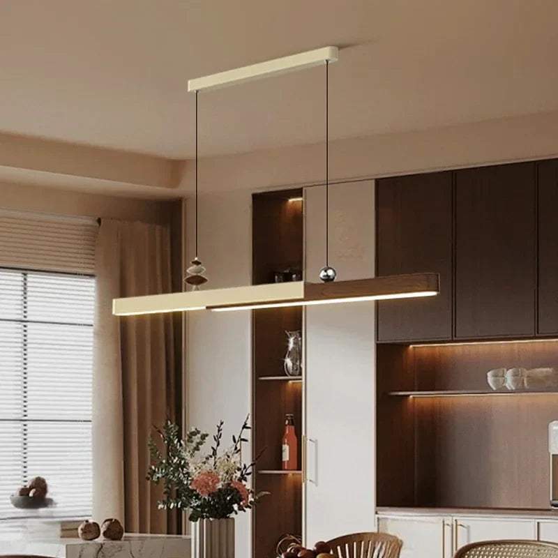 Axyaa Wood Chandelier: Minimalist High-End Pendant Lamp for Living Room
