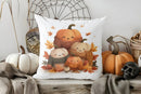 Axyaa Moonlit Woods & Pumpkins Pattern Cushion Cover for Sofa, Bedroom, Car