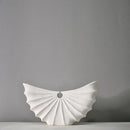 Axyaa Geometric Scallop Ceramic Vase Sea Shell Sector Home Decor Handmade Crafts
