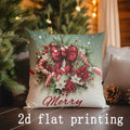 Axyaa Christmas Wreath & Sleigh Pattern Cushions - Sofa, Bedroom, Car Pillow Cover