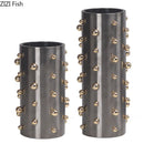 Axyaa Golden Pearl Cylinder Vase with Artificial Flowers - Aesthetic Room Decor