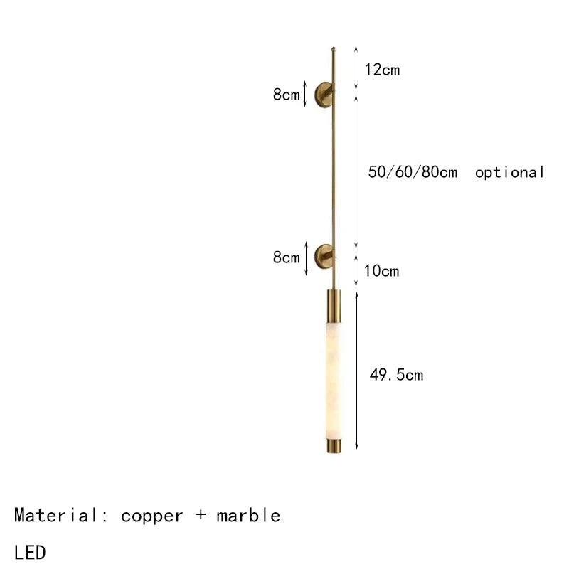 Axyaa White Marble Copper Sconce Light for Hotel Hall Room