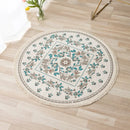 Axyaa Nordic Style Cotton Linen Round Carpets Boho Retro Handmade Floor Mats