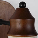 Axyaa Wood Stone LED Wall Sconce, Mid Century Modern Bedroom Lamp