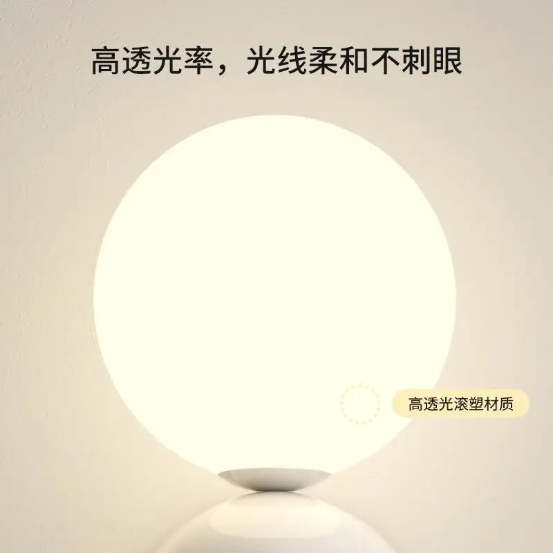 Axyaa LED Wall Light Red Green White Metal Kids Room Sconce White Acrylic Ball