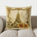 Axyaa Festive Pine Cone & Bow Decor Pillow Cover for Sofa, Bedroom, Car