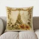 Axyaa Festive Pine Cone & Bow Decor Pillow Cover for Sofa, Bedroom, Car