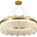 Axyaa Crystal Glass Round Chandelier Light for Modern Living Room, Dining Room, Bedroom