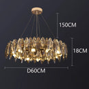 Axyaa Crystal LED Hanging Chandelier for Elegant Home Decor Lighting