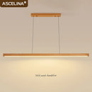 Axyaa Nordic LED Pendant Light - Modern Wooden Strip Hanging Lamp