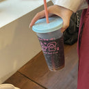 Axyaa Cartoon Coffee Cups Straw Bottles Large Capacity Portable Milk Tea Cup