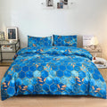 Axyaa Grey Cube & Gold Leaf Quilt Cover Set for Adult Double Bed
