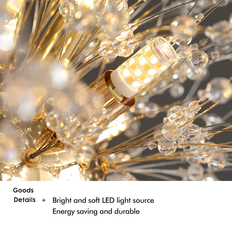 Axyaa Nordic LED Crystal Chandelier Ceiling Light for Home Decor