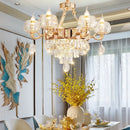 Axyaa Luxury Crystal Chandelier: Elegant Lighting for Living Room, Dining, and High-End Spaces