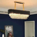 Axyaa Gold Body Black Metal Crystal Chandelier for Elegant Home Lighting