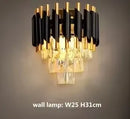 Axyaa Gold Body Black Metal Crystal Chandelier for Elegant Home Lighting