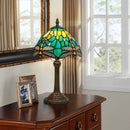 Stained Glass Red Rose Table Lamp 8 Inches by Axyaa for Home Office