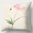 Axyaa Blue Floral Pillow Covers Set of 4, 17.7" Modern Elegant Design