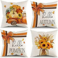 Axyaa Buffalo Check Print Linen Pillow Cover 45x45 for Fall Thanksgiving Decor