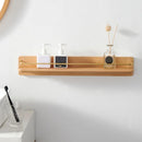 Wooden Brass Hook Towel Rack Wall Shelf for Bathroom Storage by Axya