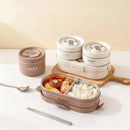 Axyaa Stainless Steel Insulated Lunch Box, Leakproof Divided Container, Microwave Safe