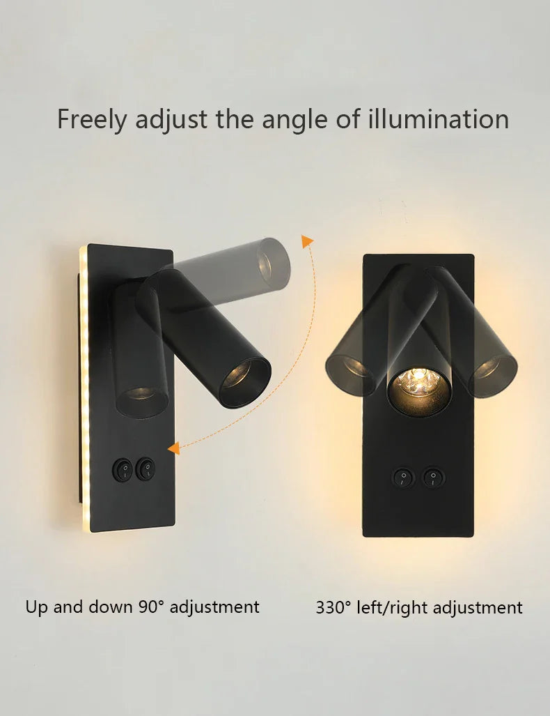 Axyaa LED Wall Sconce - Adjustable Brightness & Dual Switch - Modern Ambient Lighting