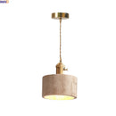 Axyaa LED Pendant Lights Yellow Travertine Gold Brass Hanging Lamp for Kitchen Island