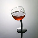 Axyaa Clear Flower Base Bent Stem Goblet 200ml Drinking Glass Set