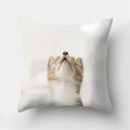 Cute Cat Print Cushion Cover for Sofa Decor by Axyaa
