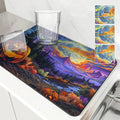 Axyaa Halloween Forest Moon Mountain Drying Mat