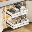 Axyaa Sliding Drawer Shelf Pull-Out Basket for Organized Kitchen Cabinet Storage