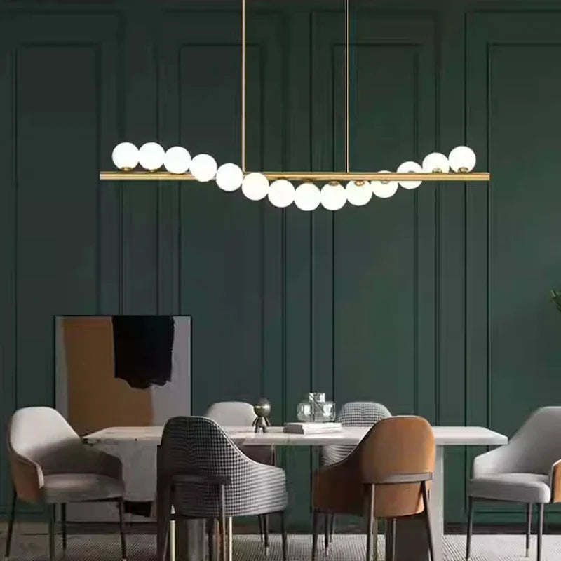 Axyaa Starry Sky LED Pendant Light Glass Bubble Chandelier for Dining Kitchen Island