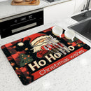 Axyaa Christmas Dwarf Kitchen Draining Mat: Absorbent, Anti-slip, Quick-Dry Drain Pad