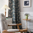 Axya Blue Oil Painting Flower Kitchen Curtains - American Rural Style Bay Window Curtains