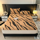 Axyaa Waterproof Cotton Jacquard Fitted Sheet with Striped Print