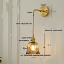 Axyaa Amber Vintage LED Wall Light Up Down Rotate Pull Chain Switch Bedside Lamp