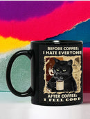 Axyaa Black Cat Coffee Mug, 11oz Ceramic Tea Cup
