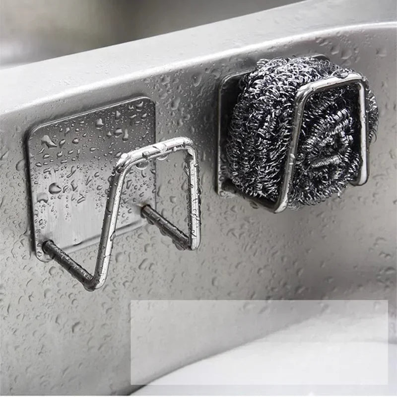Stainless Steel Sink Sponge Racks by Axyaa: Wall-Mounted Kitchen Drain Storage
