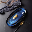 Axyaa Ceramic Fish Tray: Oval Sushi & Western Dish for Hotel, Restaurant, & Commercial Use